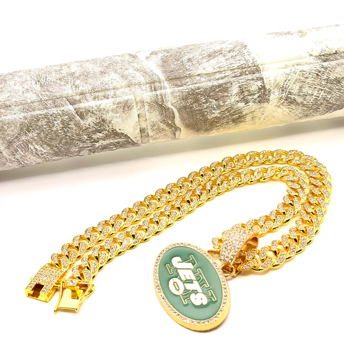 Hip Hop Necklace / New York Jets Gold Color