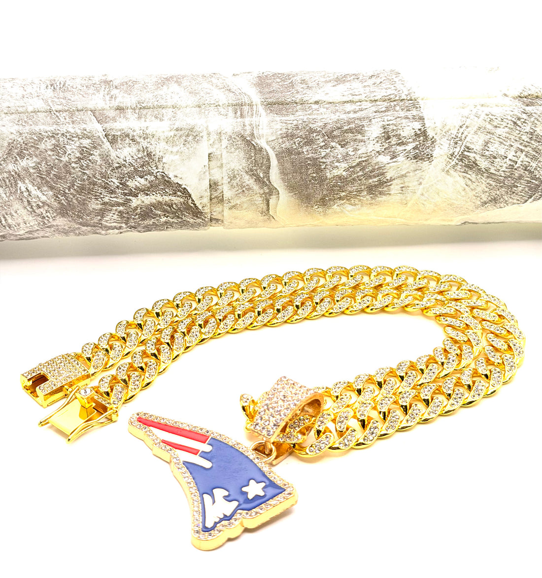 Hip Hop Necklace / New England Patriots Gold Color