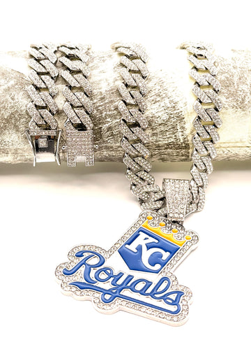 Hip Hop Necklace / Kansas City Royals Silver Color