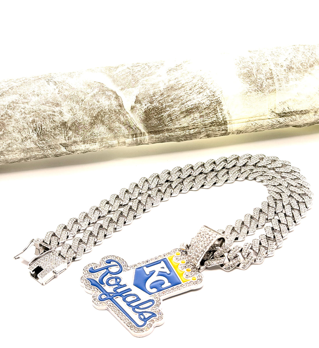 Hip Hop Necklace / Kansas City Royals Silver Color