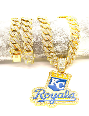 Hip Hop Necklace / Kansas City Royals Gold Color