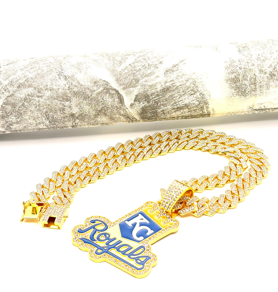 Hip Hop Necklace / Kansas City Royals Gold Color