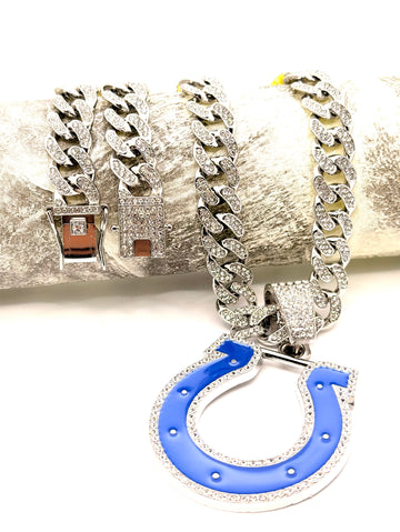Hip Hop Necklace / Indianapolis Colts Silver Color