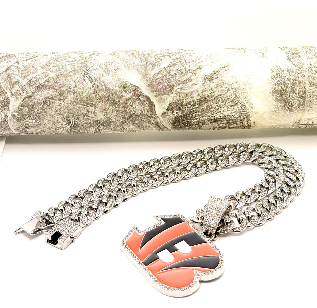Hip Hop Necklace / Cincinnati Bengals Silver Color