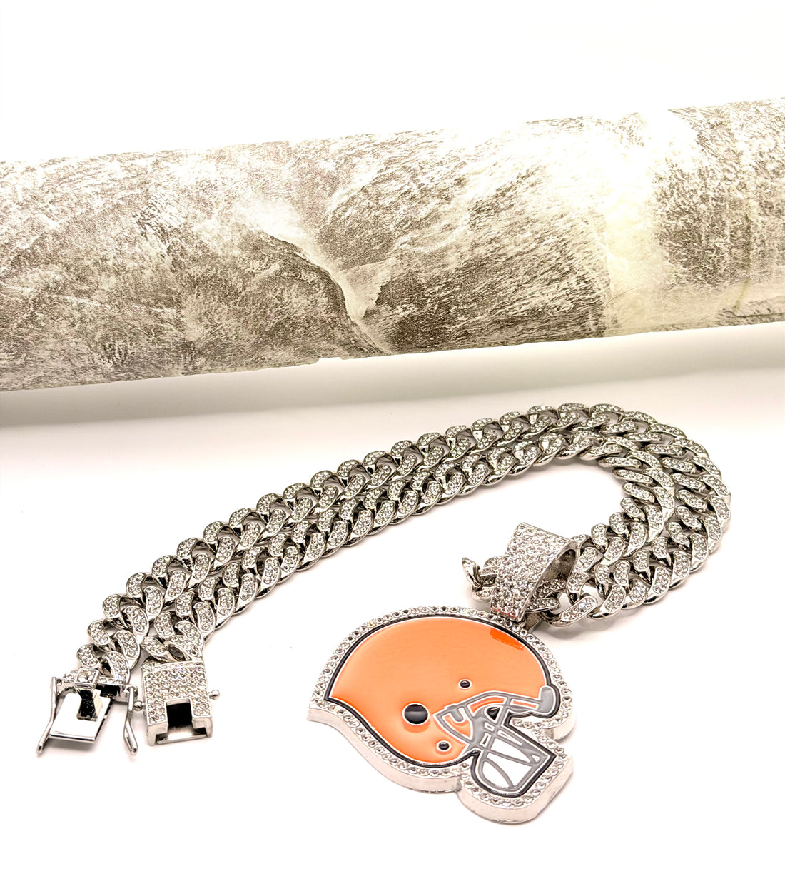 Hip Hop Necklace / Cleveland Browns Silver Color
