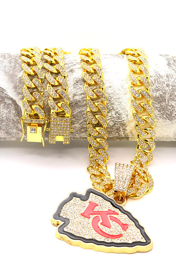 Hip Hop Necklace / Kansas City Chiefs Gold Color