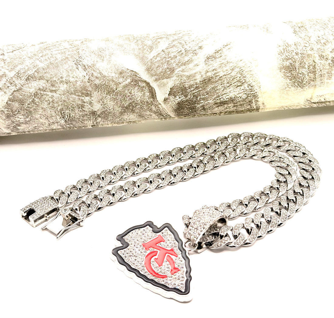 Hip Hop Necklace / Kansas City Chiefs Silver Color