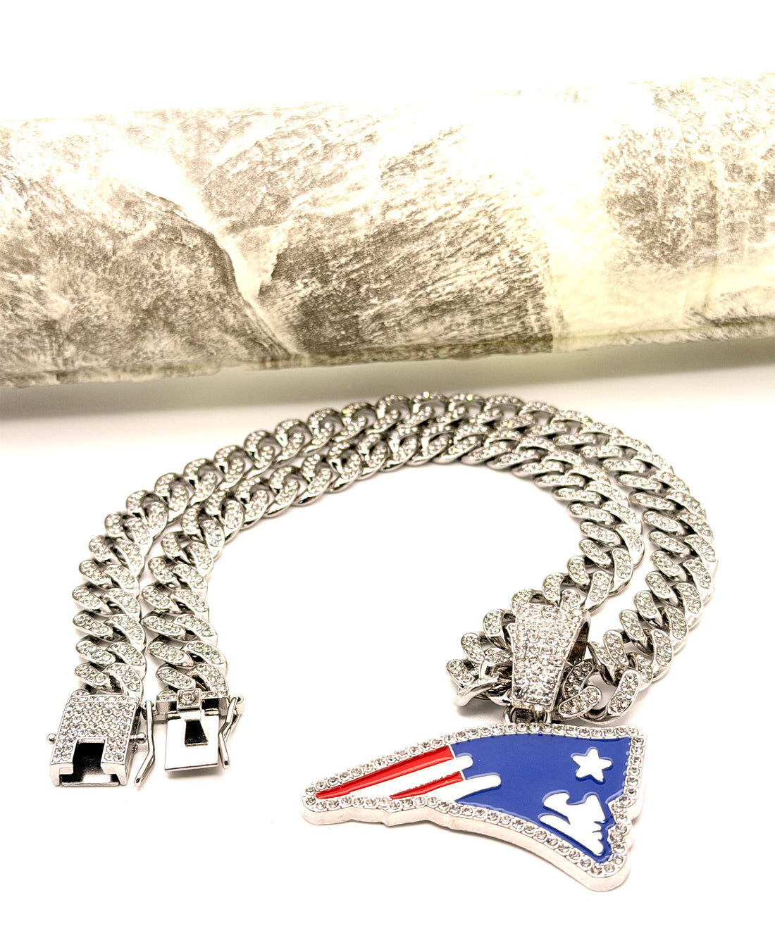 Hip Hop Necklace / New England Patriots Silver Color