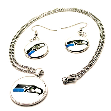 Earrings & Necklace / Seattle Seahawks