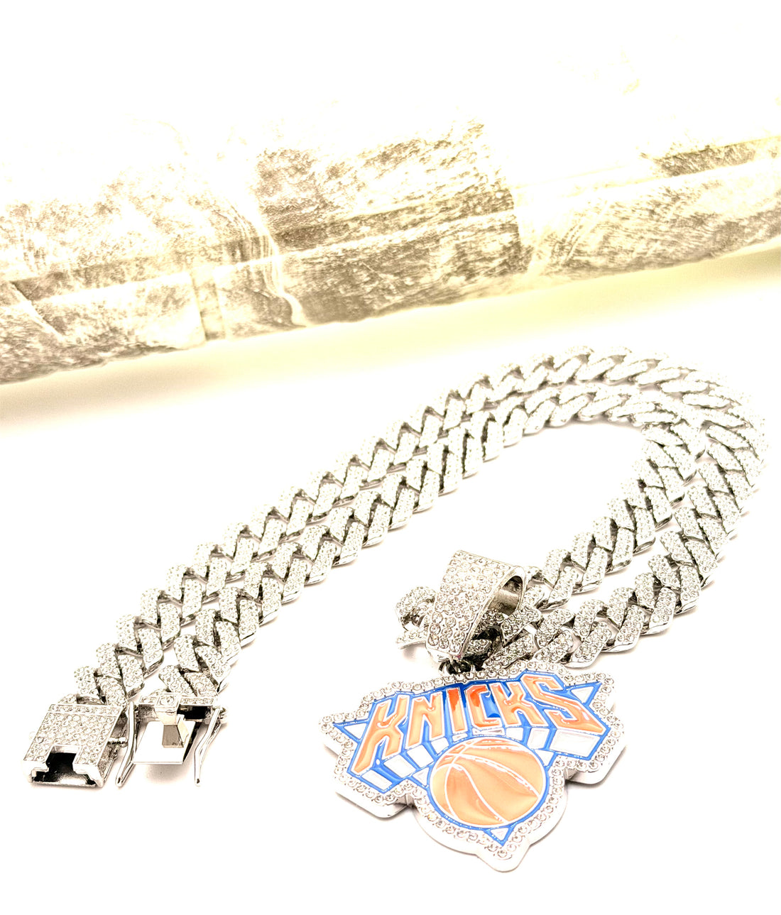Hip Hop Necklace / New York Knicks Silver Color