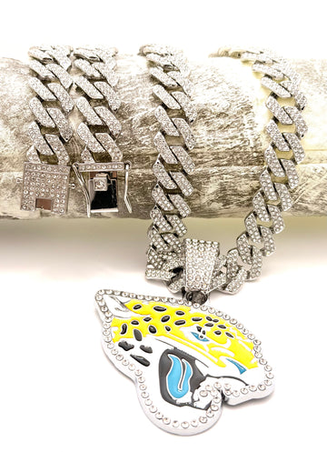 Hip Hop Necklace / Jacksonville Jaguars Silver Color