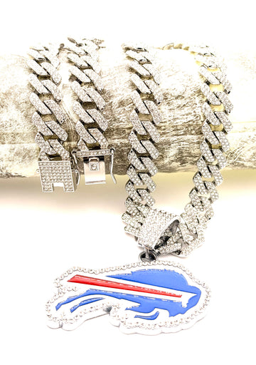 Hip Hop Necklace / Buffalo Bills Silver Color
