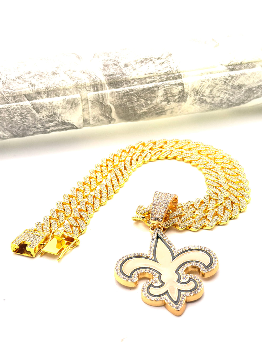 Hip Hop Necklace / New Orleans Saints Gold Color