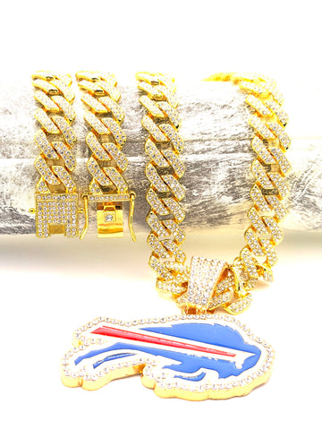 Hip Hop Necklace / Buffalo Bills Gold Color