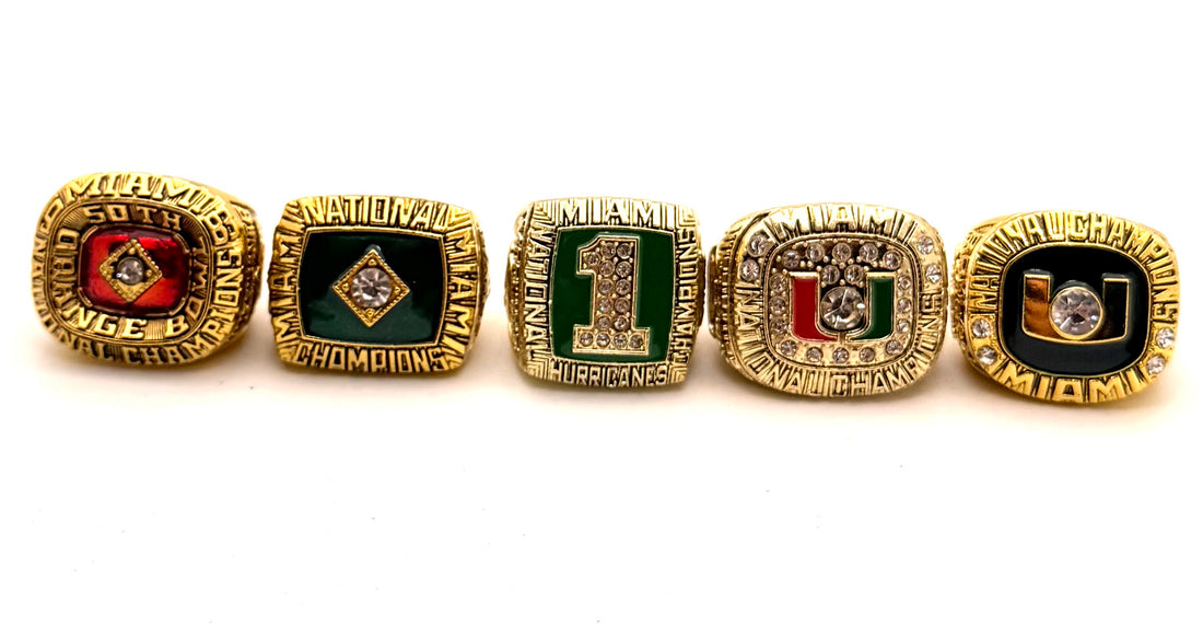 NCAA / 1983 1987 1989 1991 2001 Miami Hurricanes championship rings set