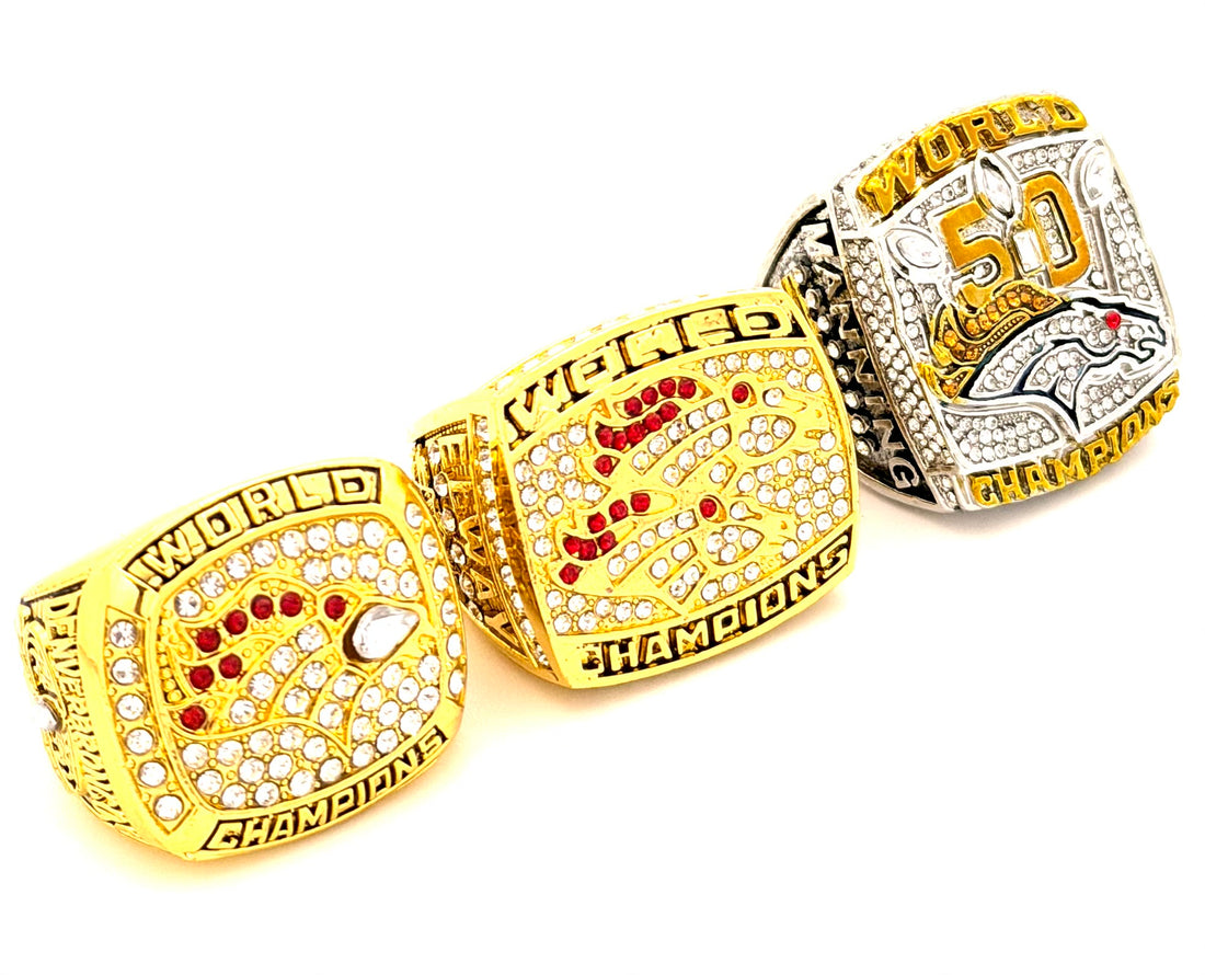 NFL / 1997 1998 2015 Denver Broncos Championship rings set
