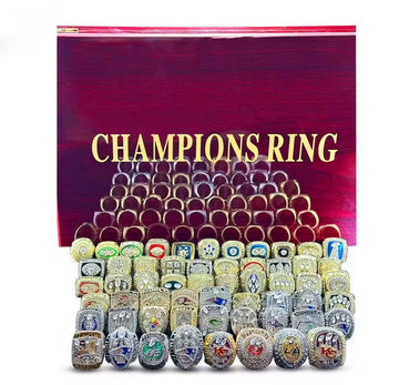 NFL / 1966 to 2022 Superbowl championship rings set with wooden box