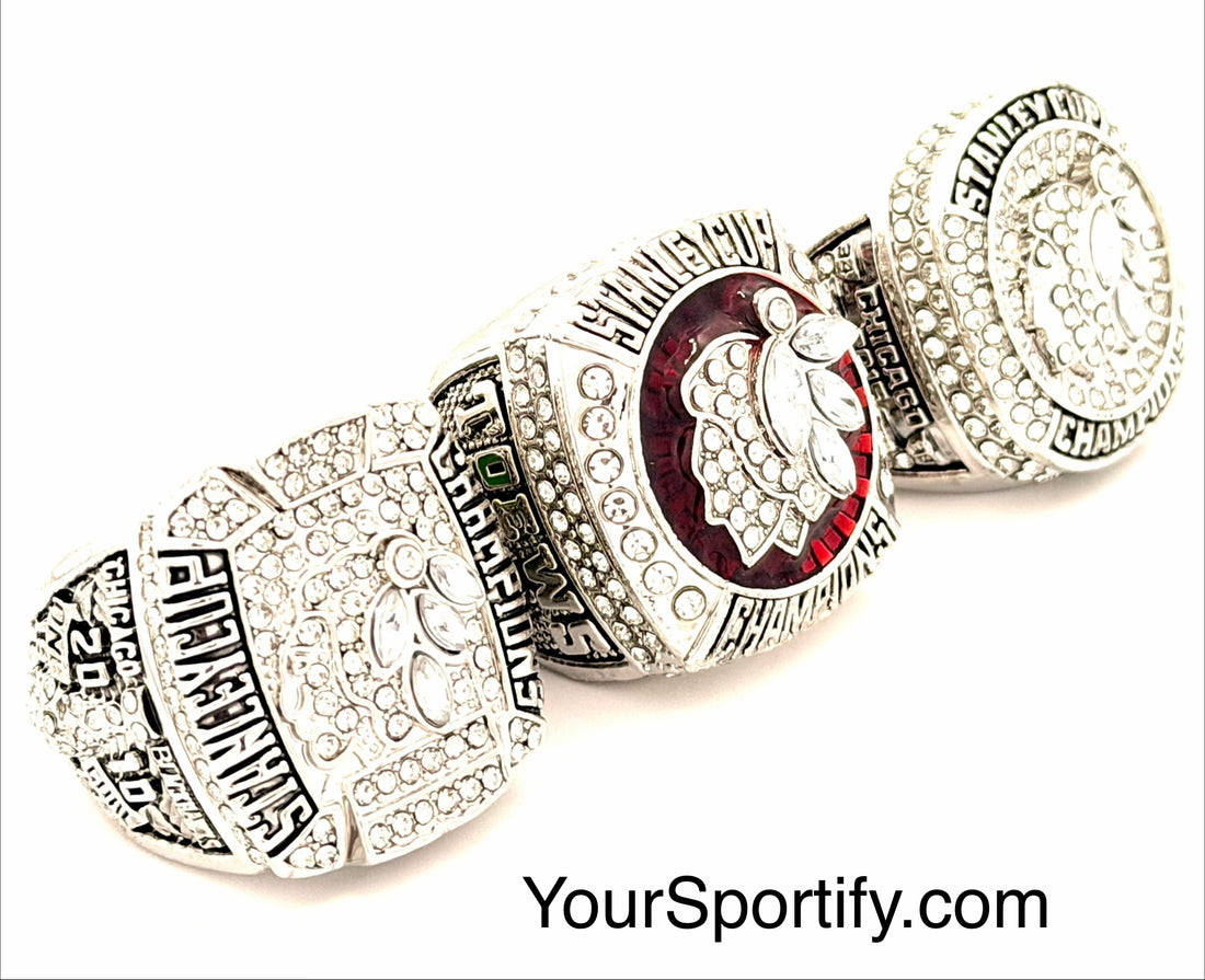 NHL / 2010 2013 2015 Chicago Blackhawks Stanley Cup Championship Rings Set