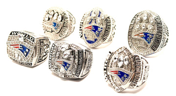 New England Patriots 2001 2003 2004 2014 2016 2018 Championship rings set