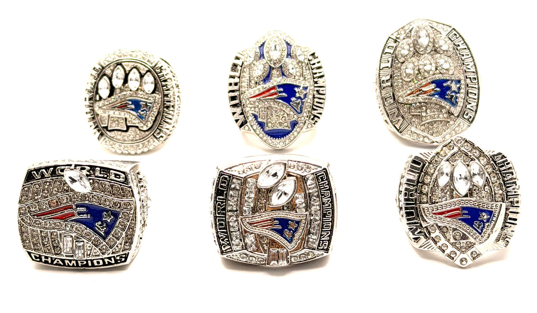 New England Patriots 2001 2003 2004 2014 2016 2018 Championship rings set