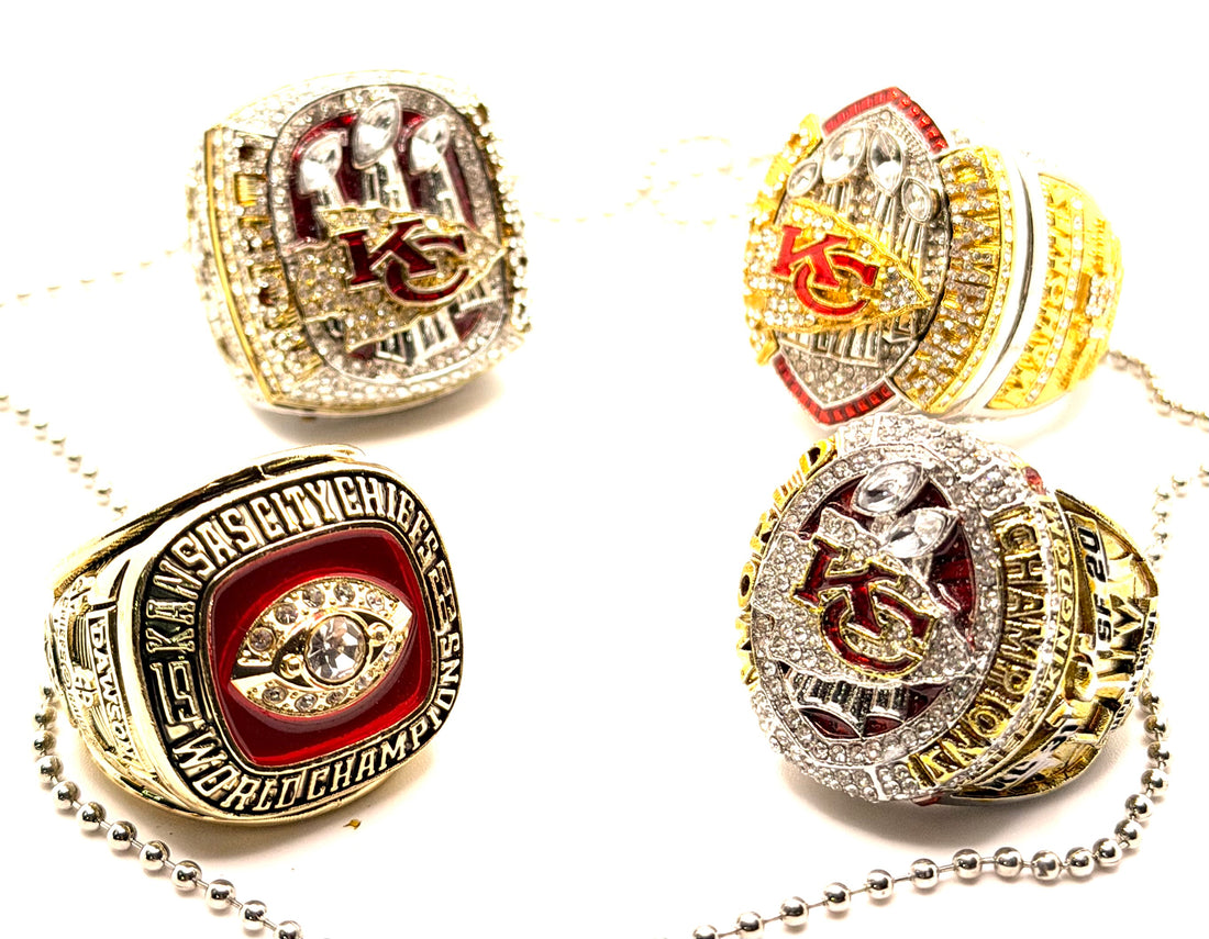 Kansas City Chiefs 1969 2019 2022 2023 Championship rings set