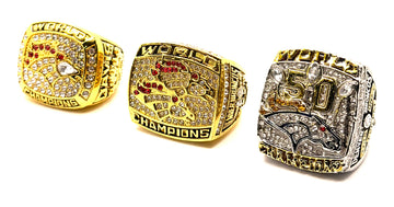 Denver Broncos 1997 1998 2015  Championship rings set
