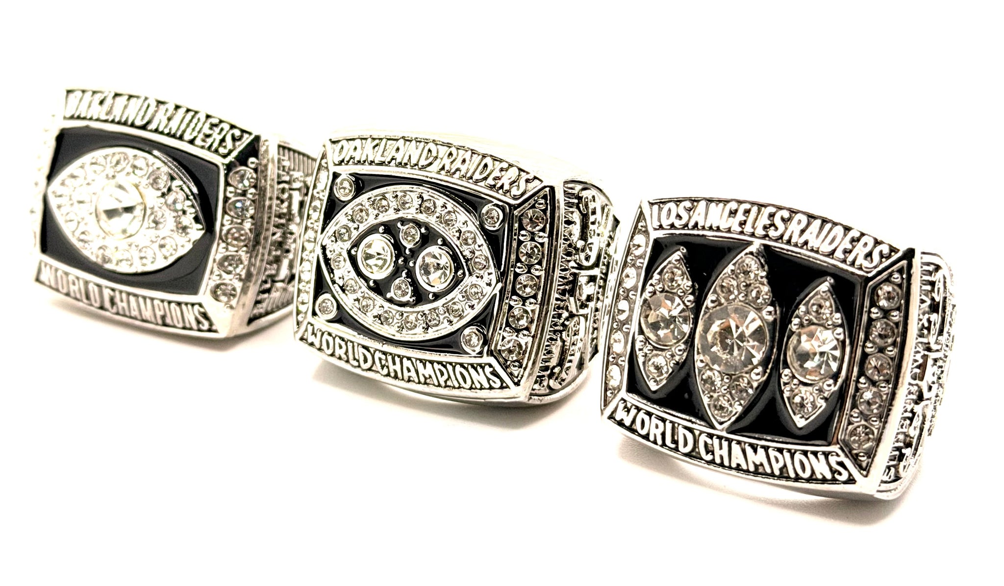 Los Angeles Raiders 1976 1980 1983 Championship rings set