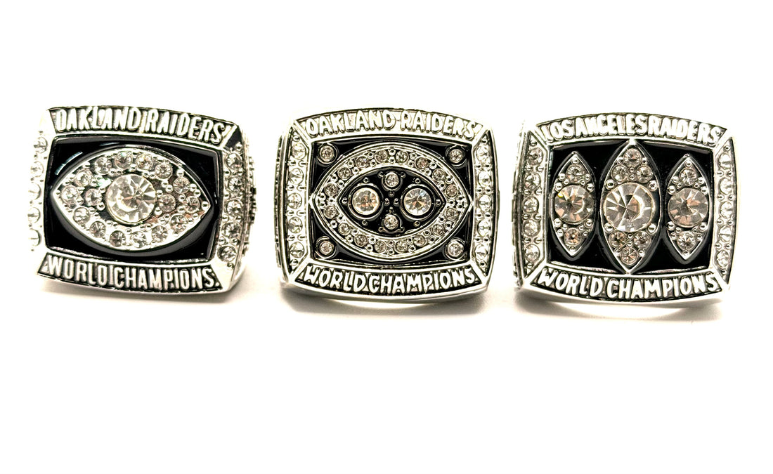 Los Angeles Raiders 1976 1980 1983 Championship rings set