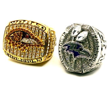 Baltimore Ravens 2000 and 2012 Championship rings set