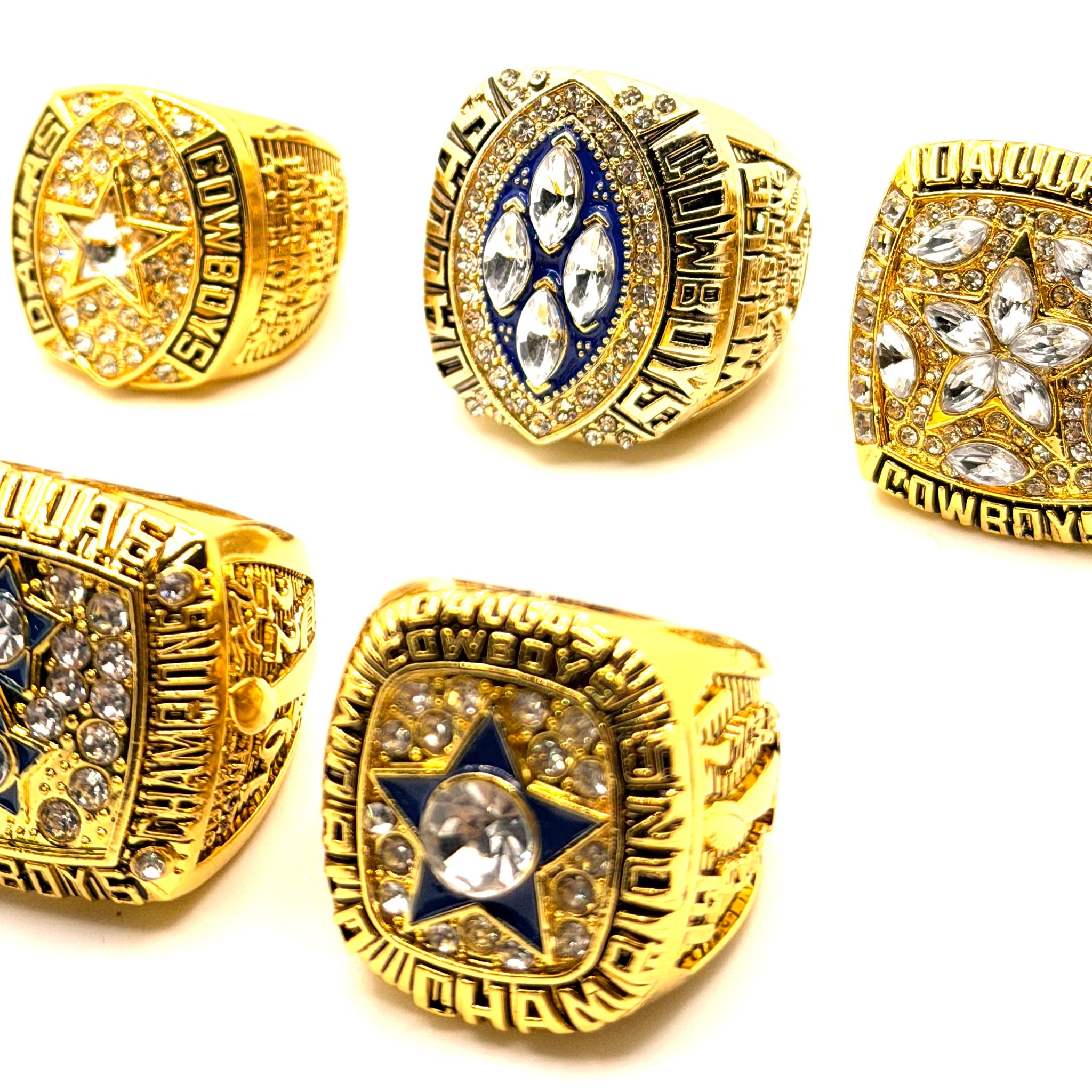Dallas Cowboys 1971 1977 1992 1993 1995 Championship rings set