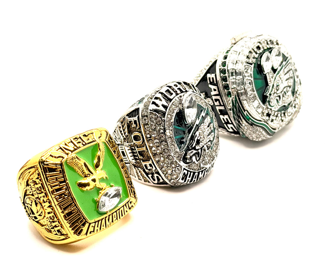 Philadelphia Eagles 1980 2017 2024 Championship Rings set