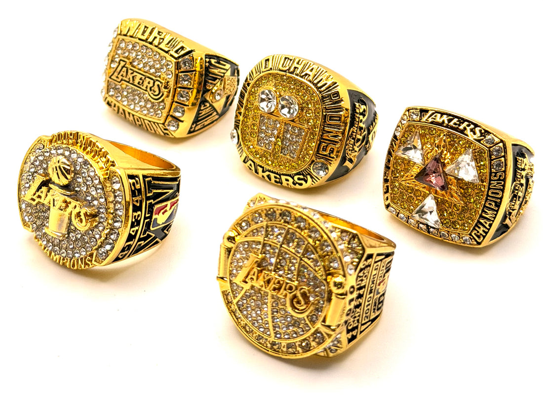 Los Angeles Lakers 2000 2001 2002 2009 2010 Championship Rings set