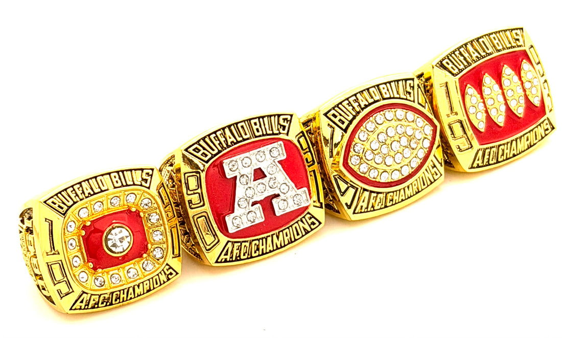NFL / 1990 1991 1992 1993 Buffalo Bills AFC Championship rings set