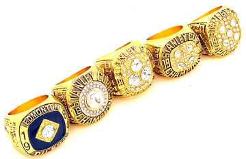 NHL / 1984 1985 1987 1988 1990 Edmonton Oilers Stanley Cup Championship Rings Set