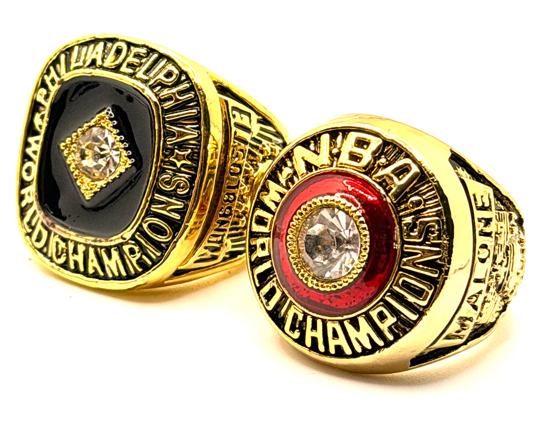 Philadelphia 76ers 1967 and 1983 Championships Rings Set