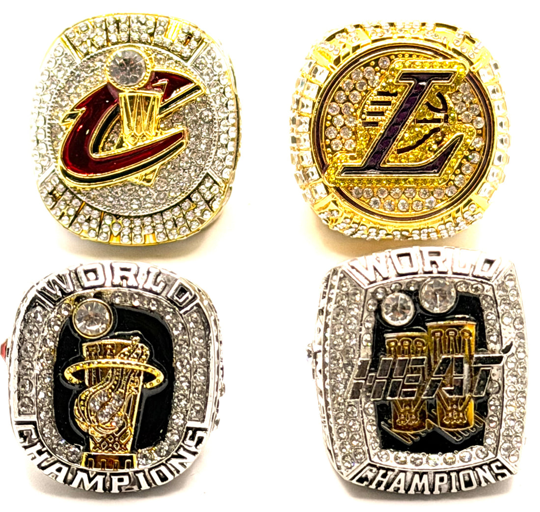 LeBron James Championship Rings set / 2012 Heat , 2013 Heat , 2016 Cavaliers, 2020 Lakers