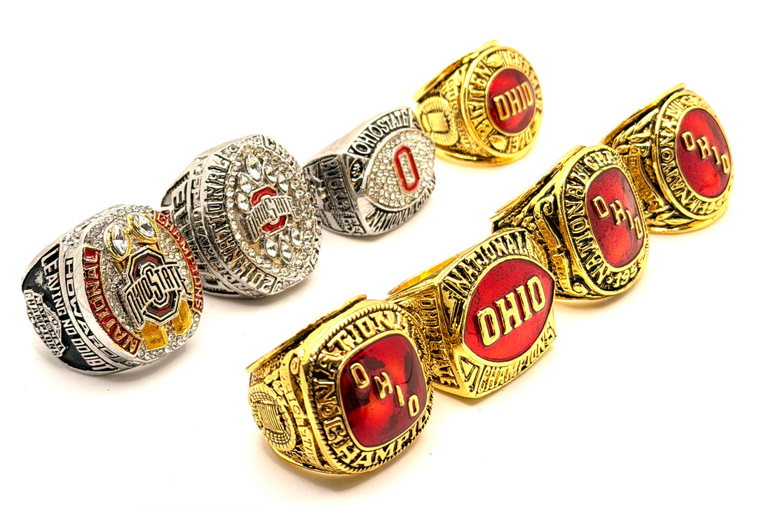 NCAA / 1954 1957 1961 1968 1970 2002 2014 2024 Ohio State Buckeyes championship Rings set